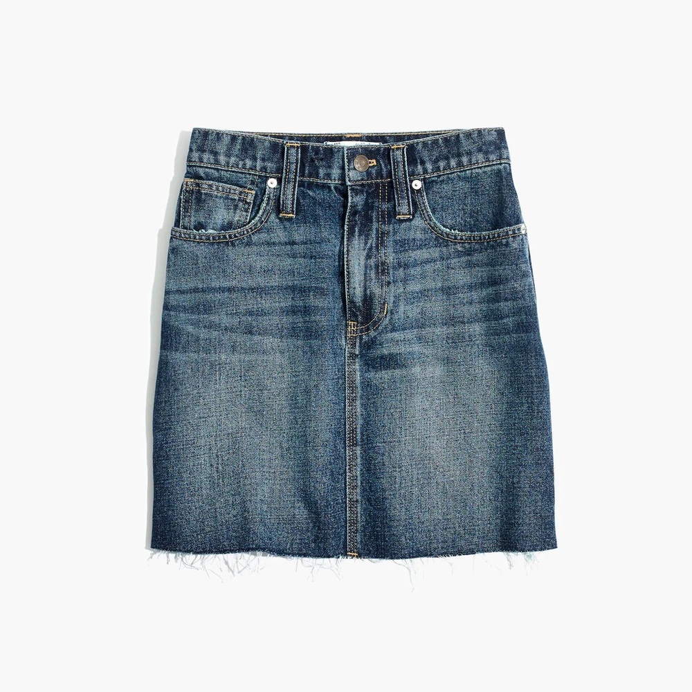 Madewell A-Line Denim Skirt in Blue